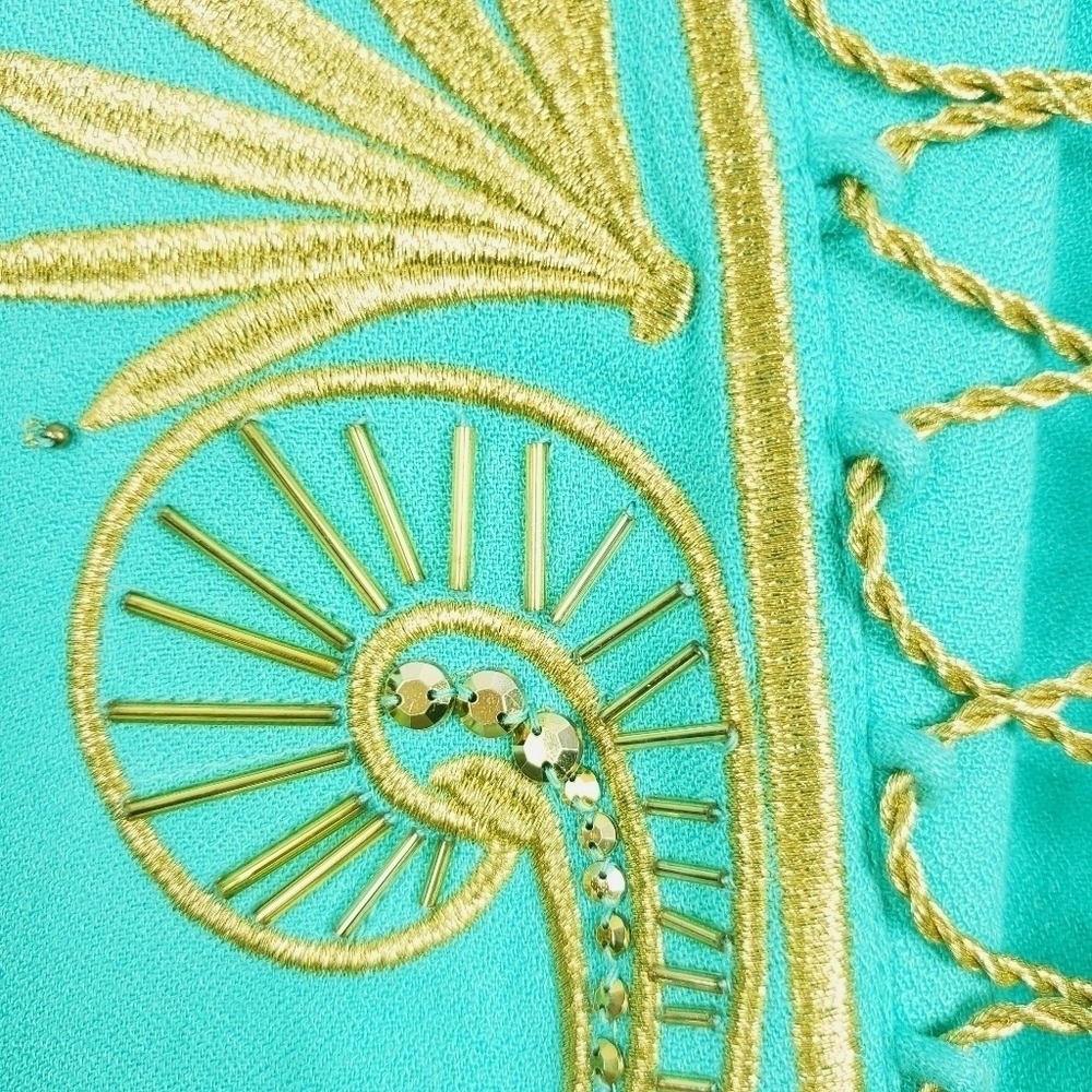 Lilly Pulitzer Chai Caftan sea side aqua sz s/m - Picture 8 of 11